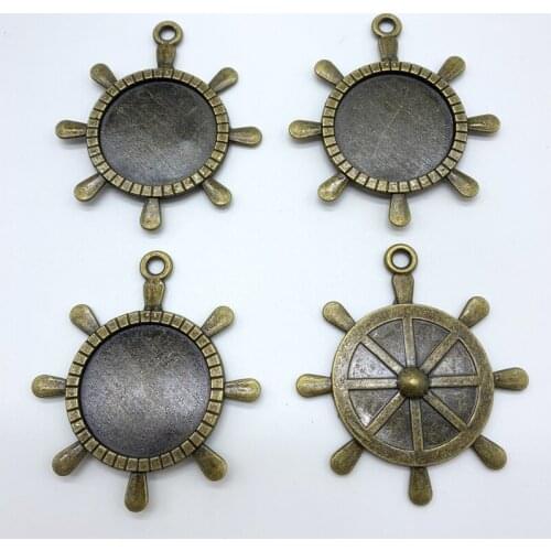 2Pcs 25mm Alloy Cabochon Settings Glass Cabochon Metal Cameo Base Setting For Jewelry Making Pendant Bracelet Accessory YXT0304