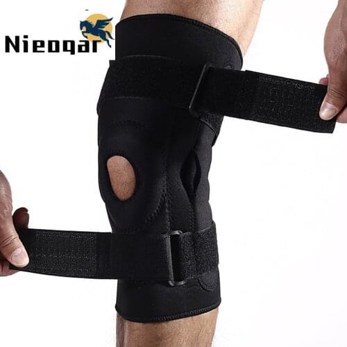 Nieoqar 1 Pcs New Men Knee Pads Braces Outdoor Aluminum Plate Support Sports Mountain Protection Basketball Football Protective