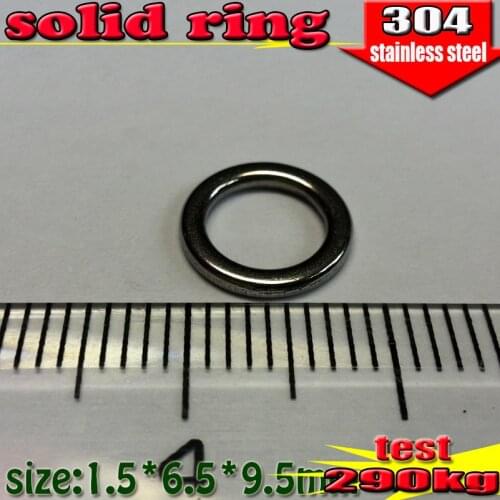 2019new fishing rings stainless steel solid ring lure accessories size:1.5mm*6.5mm*9.5mm number:100pcs/lot