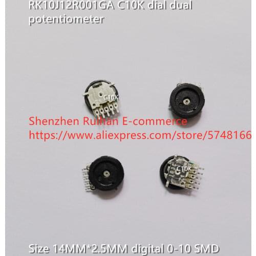 Original new 100% RK10J12R001GA C10K dial dual potentiometer 14MM*2.5MM digital 0-10 SMD (SWITCH)