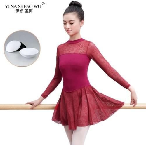 New Adult Ballet Leotard Professional Sexy Lace Ballet Dress 2 Colors Women Teacher Dance Training Costumes Women Ballet Dress
