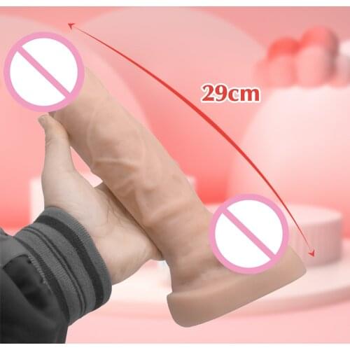 Realistic Dildo Huge Sucker Simulation Penis Soft Material Female Masturbator Vagina G-spot Stimulator Adult Sex Toy for Couples