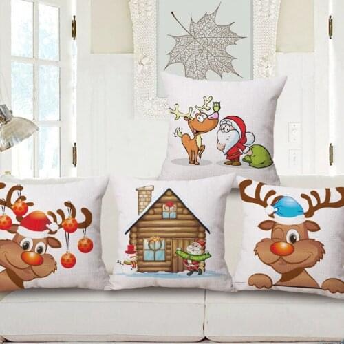 Christmas hold pillow cases Reindeer 45 * 45 cm cotton and linen cushion cover back cushion sets