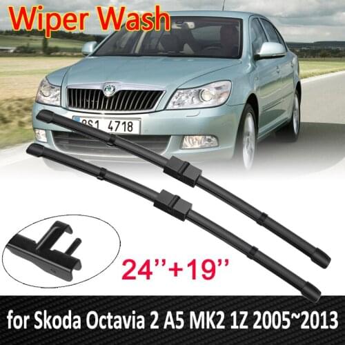 For Skoda Octavia 2 A5 MK2 1Z 2005~2013 Car Wiper Blade Windshield Wipers Car Accessories 2006 2007 2008 2009 2010 2011 2012