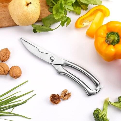 Heavy Duty Poultry Shears Utility Ultra Sharp Spring Loaded Kitchen Scissors for Meat Chicken Fish Stainless Steel Food Scissors