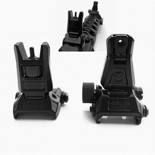 Tactical Black Folding Sights Metal Flip-up Sight Front Rear Set 20MM Picatinny Weaver Rail Mount For Rifle Hunting Shooting