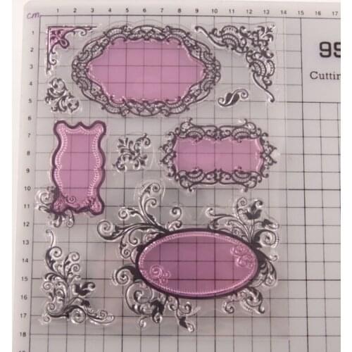 Mirror Frame Silicone Clear Seal Stamp DIY Scrapbook Diary Embossing Album Decor Rubber Stamp Art Handmade Reusable Stationery