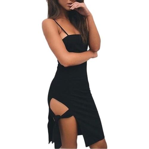 Women punk fashion mini dress sleeveless party night club hollow out short dresses lady off shoulder side open hole tops