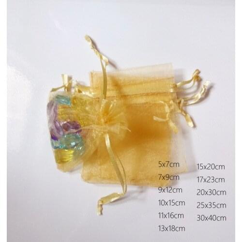 1000pcs Gold Gift Bags For Jewelry Bags And Packaging Organza Bag Drawstring Bag Wedding/Woman Travel Storage Display Pouches