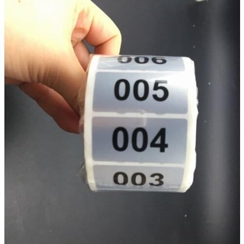 1000 Labels 1.57*0.78" Consecutive Number Inventory stickers Silver Waterproof 001 to 1000