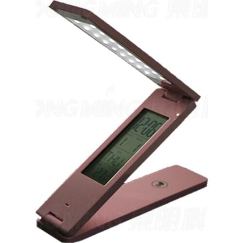 2pcs Folding LED table lamp Led rechargeable desk lamp eye protection mini portable LED light With Calendar alarm colck