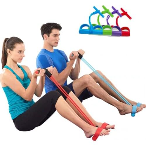 4 Tube Resistance Bands Latex Pedal Exerciser Home Gym Yoga Workout Training Elastic Bands For Fitness Equipment
