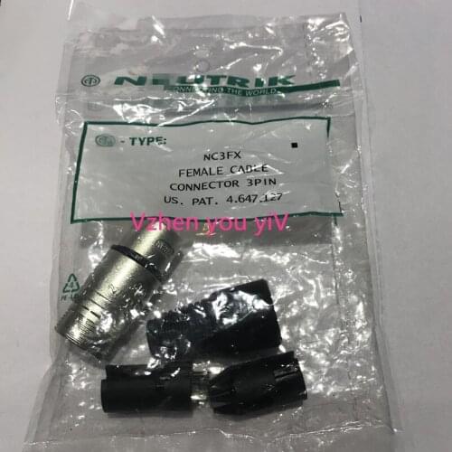 5pcs FOR NEUTRiK connector NC3FX Female ensemble 3 core cable connector with nickel plated shell and silver plated