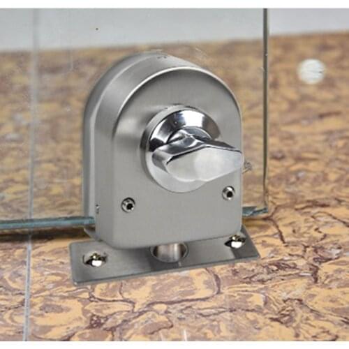 Stainless Steel Anti-rust Glass Door Lock Floor Latch Lock Bolt Ground Lock for Home Bathroom Toilet Shop Hotel Glass Doors