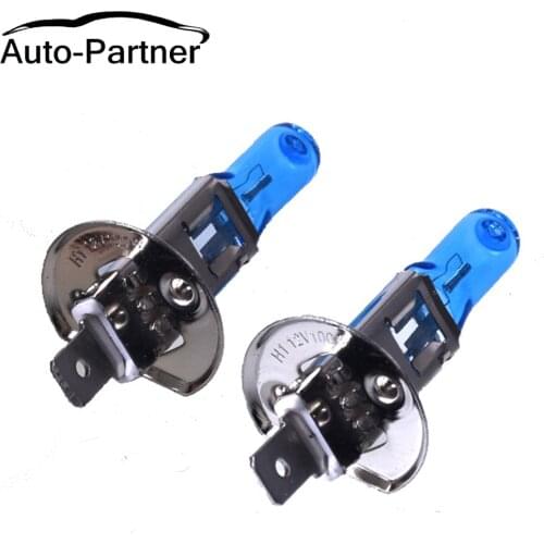 Auto-Partner 12V 100W 5000K Car H1 Lamp Bulb Dark Blue Glass Super White Light Universal for chevrolet cruze aveo