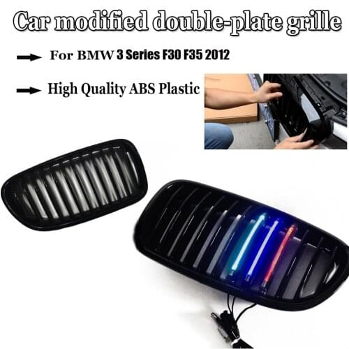 Car Accessories Front Air Intake Grille ABS LED Lights Style For BMW 3 Series F30 F35 2012 Car Modification Decoration
