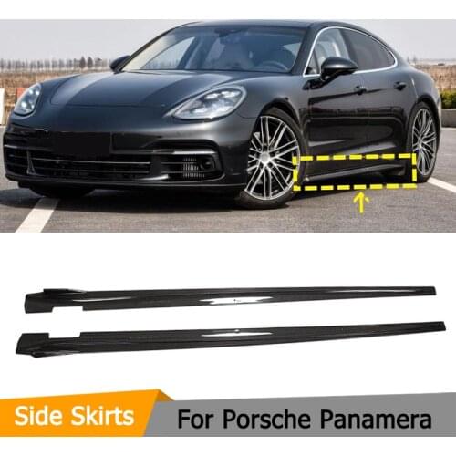 Carbon Fiber Side Skirts Body Kit For Porsche Panamera 2017-2019 Car Door Bumper Lip Skirts Aprons Body Kits