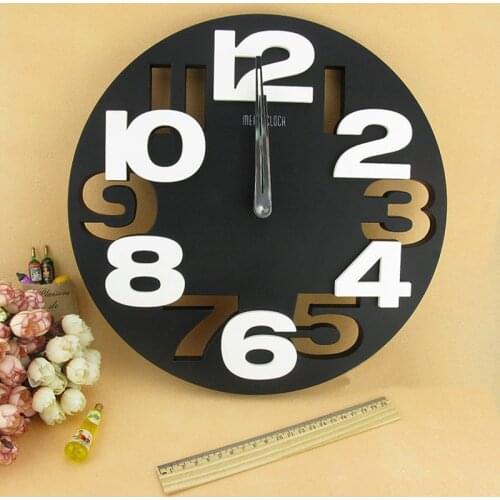 Big Number 3D Round Wall Clock Digital Large Decorative Wall Clock Modern Design Brief Simple Cheap Mural Kitchen Wall Watch