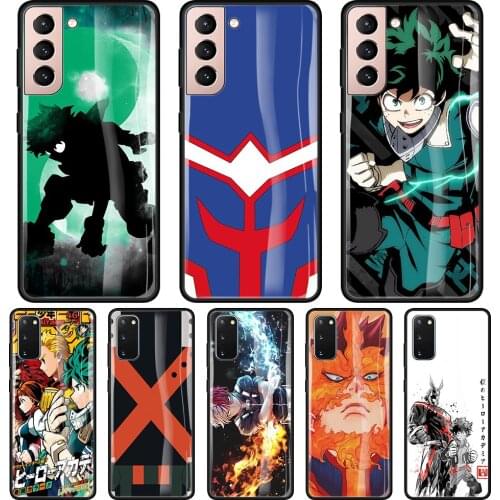 My Hero Bakugou MHA Phone Case for Samsung S21 Ultra Cover for Galaxy S20 FE S10 S9 Plus S10e Fundas Glass Shell