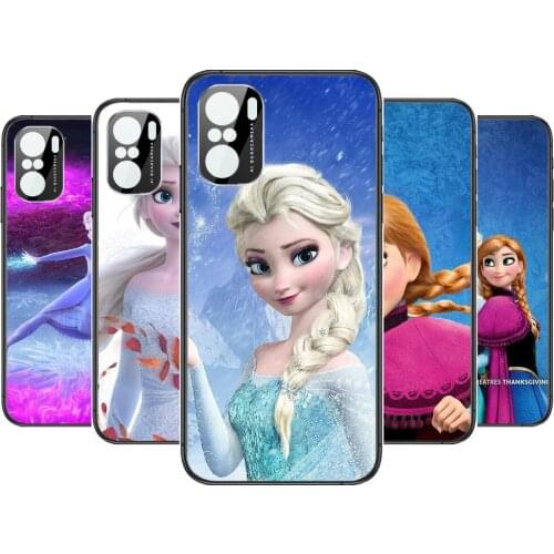 Beautiful Frozen Anna Elsa Phone Case For xiaomi redmi POCO F1 F2 F3 X3 Pro M3 9C 10T Lite NFC Anime Black Cover Silicone Back P