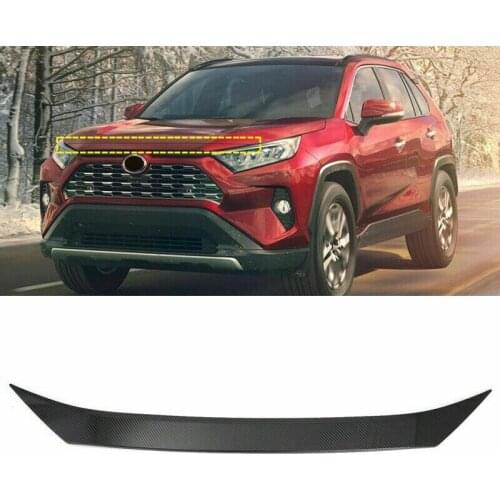 Carbon Fiber Look Front Hood Bonnet Lid Stripe Cover Trim For Toyota Rav4 2019