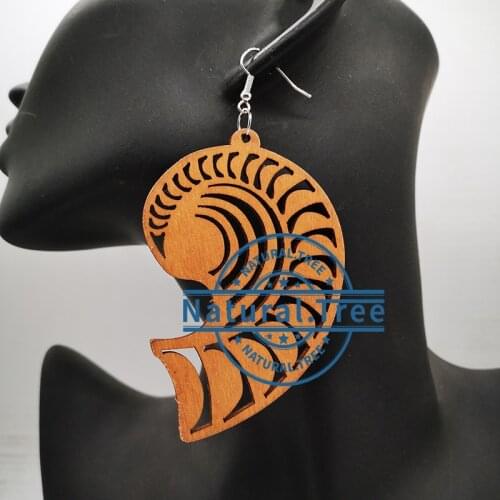 2020 The spiral shapes wooden earrings