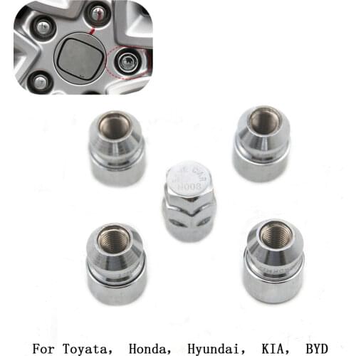 For Toyota Honda Acura US M12x1.5 Car Anti Theft Steel Wheel Lock Lug Nuts Tyre Chrome Locking Nuts 4+1 Set