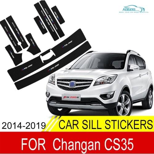 Car Door Sill Pedal Board Cover Trim For Changan CS35 2014 2015 2017 2018 Carbon Fiber Rear Bumper Trunk Sticker Auto Parts