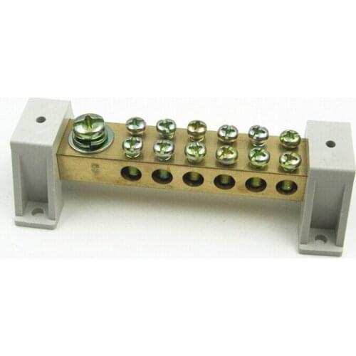 Double 6 hole Terminals / Copper Terminal Block / Null line 10PCS