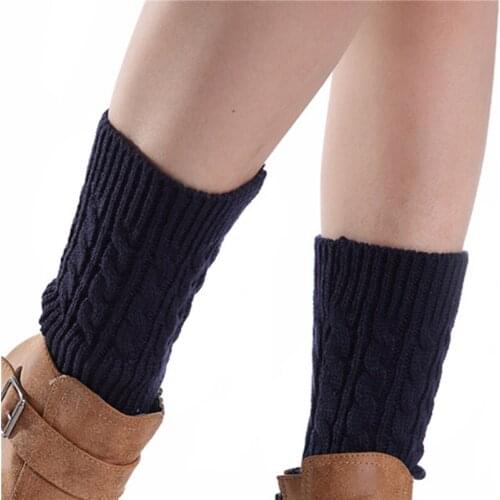 9 Colors Womens Knitted Leg Warmer Winter Short Leg Warmers Boot Cuffs Fashion Thermal Ladies Legging Foot Warmer High Quality