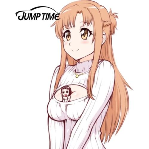 JumpTime 13cm x 7.5cm Car Styling Sexy Beauty Sword Art Online Anime Vinyl Windows BUmper Decal Car Stickers Accessories
