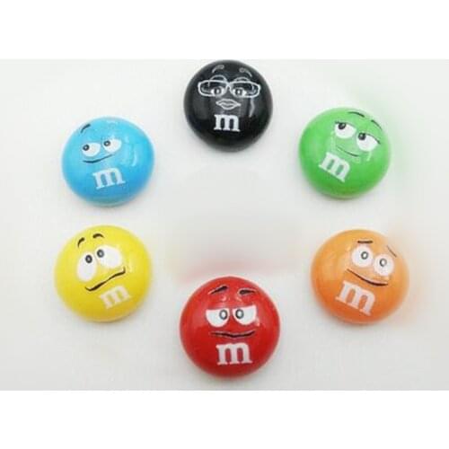 New Tanduzi Wholesale Cute Six Expressions Flatback Resin Cabochons Cream Chocolate M Bean Lovely Candy DIY Home Resin Crafts