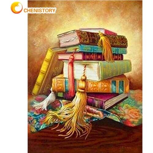 CHENISTORY Landscape Oil Painting Book Drawing On Canvas HandPainted Art Gift Diy Pictures Coloring By Number Kits Home Decor
