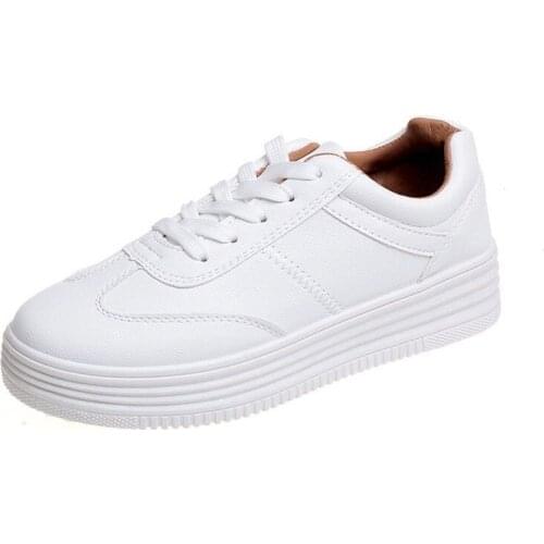 Mazefeng Shoes Womens Vulcanize Shoes Spring New Casual Classic Solid Color PU Leather Shoes Women Casual White Shoes Sneakers