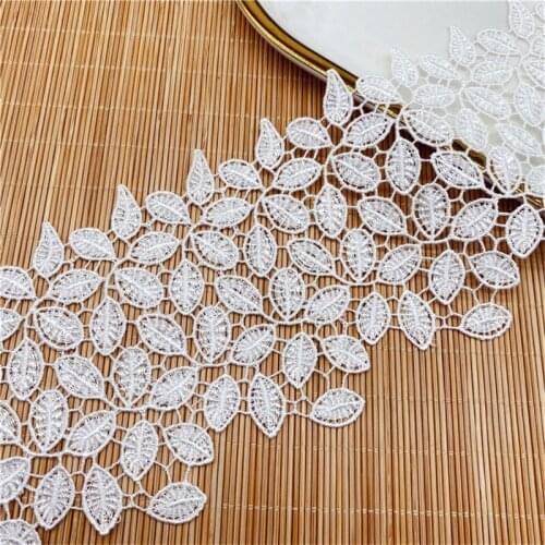 15Yd Hollow Polyester Barcode Leaf Black White Embroidery Lace Mesh Trims Accessories Home Soft Decoration Cross-border 9.5