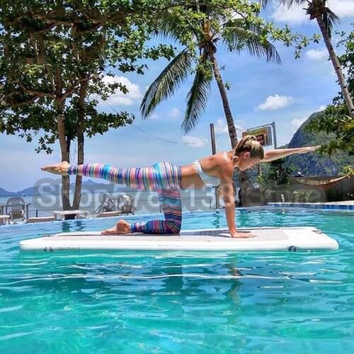 Summer Water Gym Mat Track Portable Inflatable Water Yoga Mat For Gymnastics Customized 2*0.9*0.1m Floating Board Air Board Hot