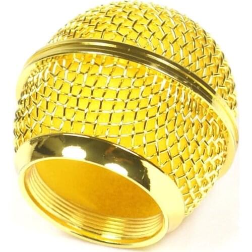 Bolymic 1x Mesh Microphone Grille for Shure SM58 565SD-LC microfono Microphone ,Gold Plated