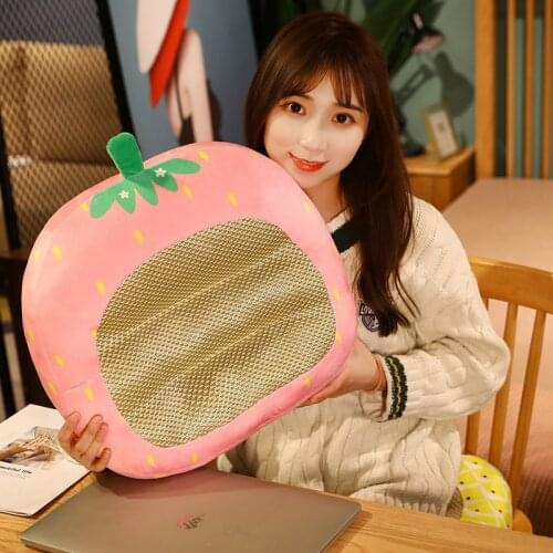 Kawaii Fruit Seat Mat For Summer Plush Soft Cute Stuffed Pillow Home Decor Sofa Office Nap Cool Cushion Girls Kid Birthday Gifts