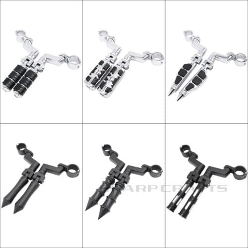 Motorcycle 1-1/4" 1.25" Highway Crash Bar Clamps Engine Guard Foot pegs Mounting Kits For Harley Sportster Softail Dyna Touring