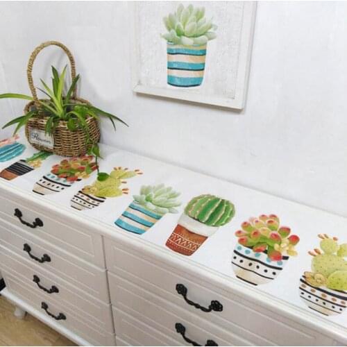 Nordic Cactus Green Leaf Table Runners Cotton Linen European Table Cover Cloth For Wedding Dinning Table Home Decoration Runner