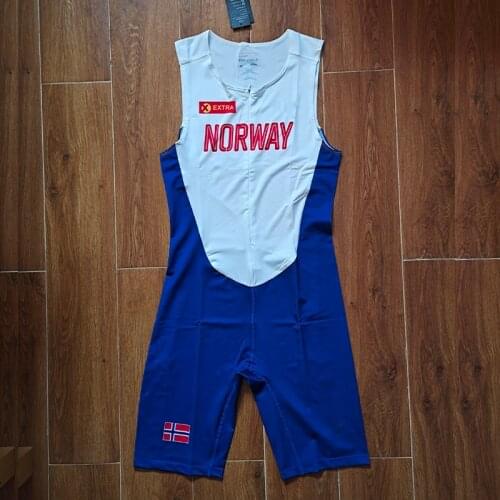 Norway Bahamas Jamaica Leotard Street Running Outfit Man Fast Running Speedsuit One Piece Suit Track and Field Athlete Singlet
