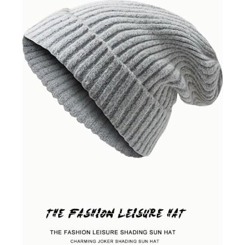 2021 New Korea Fashion Fall Winter Solid Color Knitted Hat for Woman and Man 12 Color Optional Candy Color Warm Hat Baotou Cap