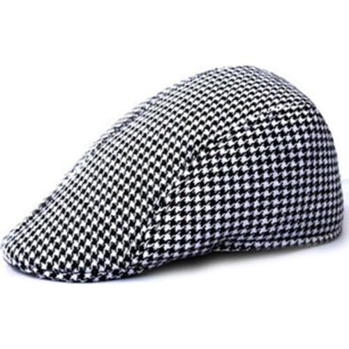 New Spring and autumn womens knit berets men vintage boinas plaid woolen warm hat toca casual beret cap