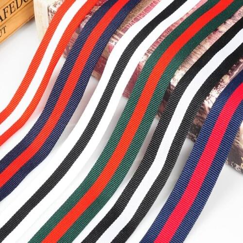 15/25/40mm 50Yards Plain Ribbon Vertical Striped Glosgrain Intercolor No stretch for Decoration Gift Wrapping DIY Holiday