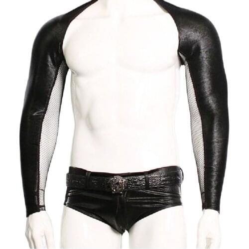 PU Patchwork Net Yarn Shoulder Garment Patchwork Shoulder Imitation Leather Long Arm Set Shoulder Clothes Sun Protection Sleeve