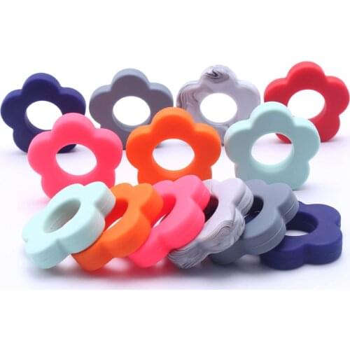 MHS.SUN 1Pcs Baby Teething Silicone Flower Pendants 44mm Chewable Necklace Pendant For Nursing Jewerly/Baby Shower Toy BPA Free