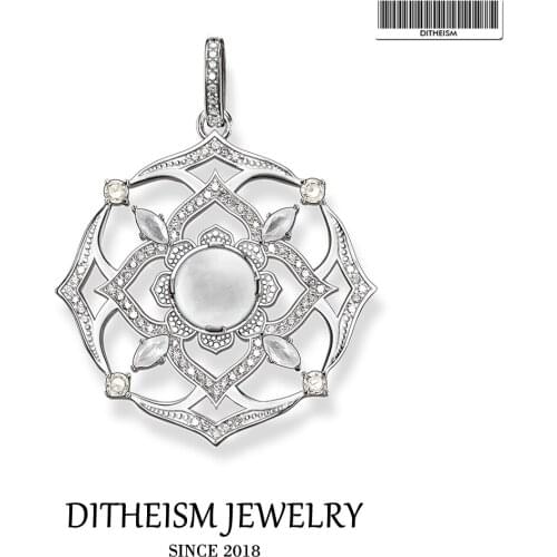 Lotus Crown Chakra Pendants, 2018 New Fashion Jewelry 925 Sterling Silver Vintage Trendy Gift For Women Girls Fit Necklace