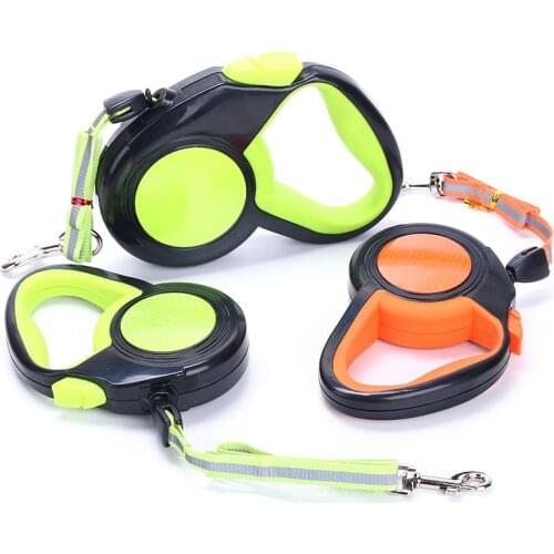 3M/5M Retractable Dog Leashes Automatic Extending Nylon Reflective Leash For Small Medium Dogs Walking Leads Pet Supplies