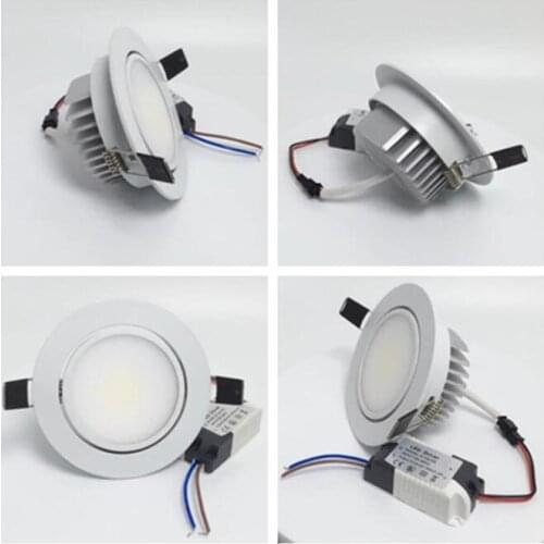 Dimmable led downlight lamp 3w 5w 7W 10W 12w cob led spot 220V / 110V ceiling recessed downlights round led panel light