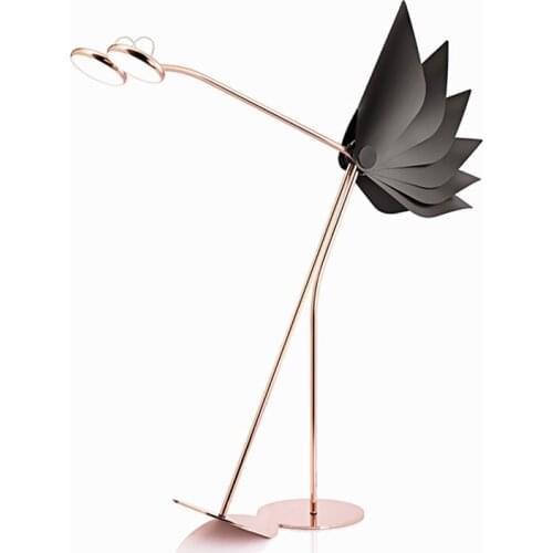 Zq Light Luxury Floor Lamp Simple Living Room Villa Model Room Art Ostrich Decoration Falling Floor Lamp